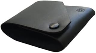 Cartera premium artesanal de piel negra para hombre