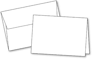 Tarjetas blancas A7 artesanales para imprimir con sobres