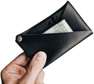 Tarjetero clásico artesanal de piel genuina