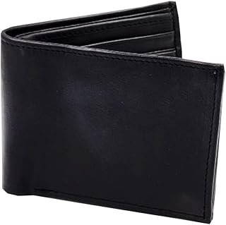 Cartera bifold artesanal de piel café genuina