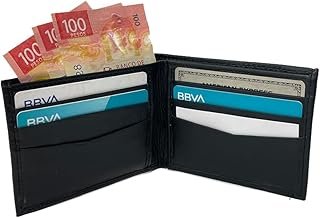 Cartera artesanal de piel negra para hombre hecha a mano