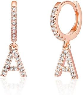 Aretes iniciales en plata 925 hipoalergénicos artesanales