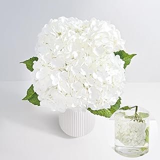 Hortensias artificiales grandes de tacto real para decoración artesanal