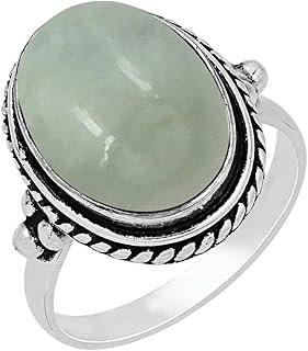 Anillo bohemio de plata con piedra natal hecho a mano