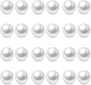 Aretes de perla redondos 8 mm hipoalergénicos estilo artesanal