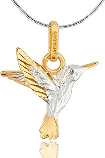 Collar colibrí artesanal en plata 925 con oro 24K