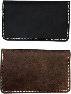 Cartera artesanal negra hecha a mano en piel