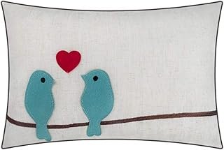 Fundas de almohada bordadas artesanales corazón rojo San Valentín