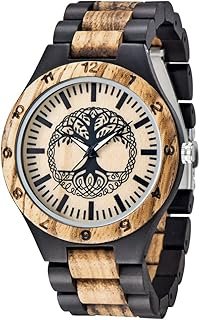 Reloj de madera artesanal geométrico árbol