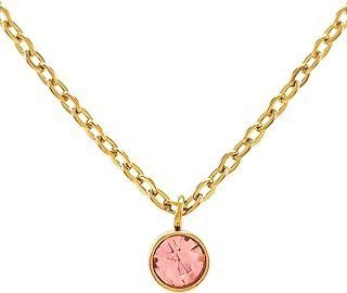 Collar artesanal piedra del mes con cristal austriaco