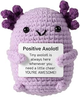 Axolotl positivo de ganchillo hecho a mano regalo inspirador
