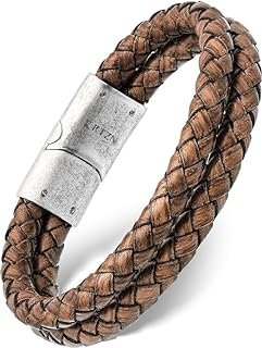 Pulsera de piel trenzada hecha a mano estilo masculino