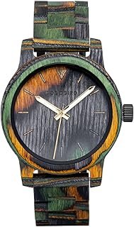 Reloj de madera artesanal colorido para hombre