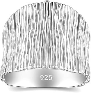 Anillo de plata 925 martillado estilo cascada hecho a mano