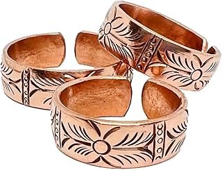 Set de 3 anillos tibetanos de cobre puro hechos a mano