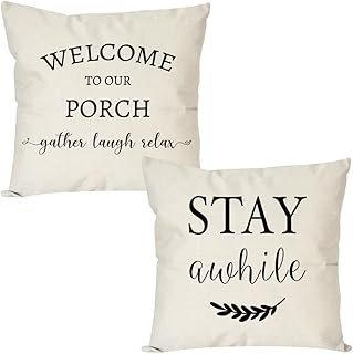 Fundas de almohada rústicas artesanales farmhouse 18×18 juego de 2