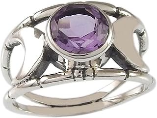Anillo de amatista natural en plata 925 hecho a mano