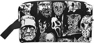 Bolsa de maquillaje artesanal con iconos retro