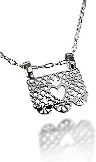 Dije corazón papel picado artesanal en plata mexicana