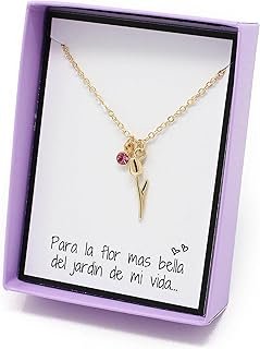 Collar tulipán artesanal en chapa de oro 22K regalo aniversario