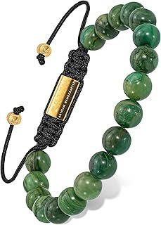 Pulsera de jade verde hecha a mano para hombre