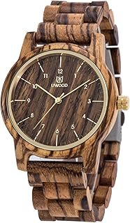 Reloj de madera unisex artesanal con caja de regalo
