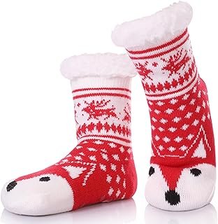 Calcetines artesanales infantiles térmicos antideslizantes invierno