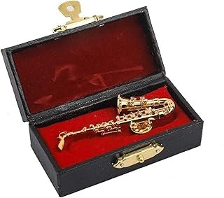 Broche artesanal de instrumento musical con estuche de terciopelo