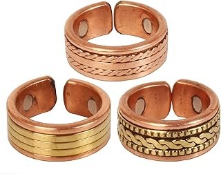 Anillos de cobre puro forjados a mano set de 3