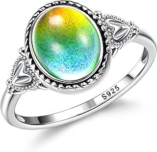 Anillo victoriano de piedra lunar en plata 925 hecho a mano