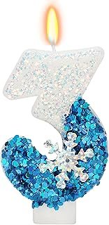 Vela artesanal de cumpleaños temática Frozen número 3 para pastel