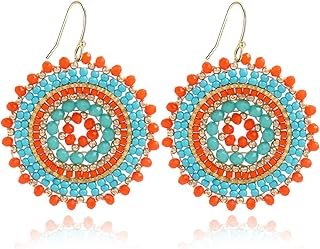 Aretes bohemios coloridos de cuentas hechos a mano