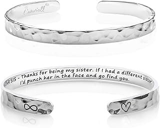 Pulsera grabada inspiradora hecha a mano lista para regalo