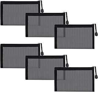 Set artesanal de cosmetiqueras de malla con cierre