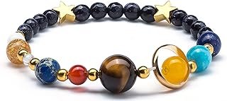 Pulsera sistema solar hecha a mano con piedras naturales y universo