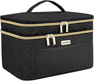 Cosmetiquera artesanal doble capa gran capacidad