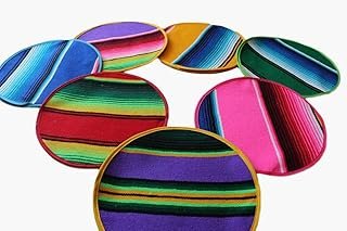 Tortilleros de sarape mexicano artesanal de Saltillo paquete 6 piezas