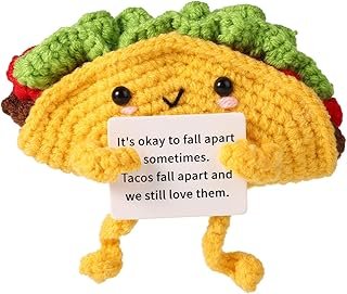 Taco positivo de crochet muñeco artesanal regalo motivacional