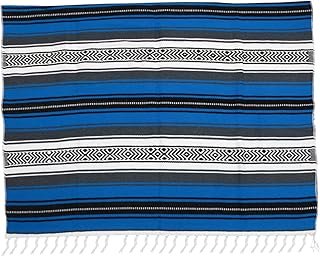 Cobija mexicana artesanal tipo sarape para yoga y decoración