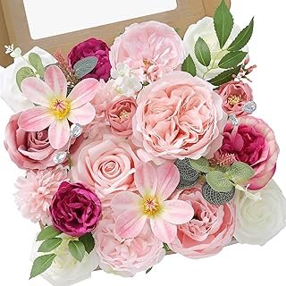 Flores artificiales rosas estilo peonía para decoración artesanal del hogar