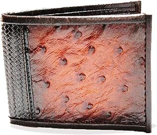 Cartera artesanal de piel genuina para hombre color marrón elegante