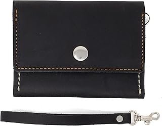 Cartera corta artesanal con correa para mujer en piel