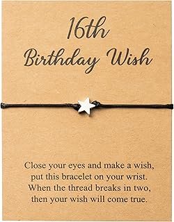 Pulsera de deseos hecha a mano para cumpleaños 16 con estrella