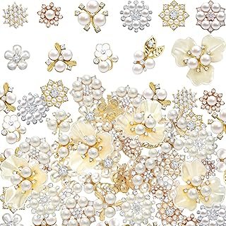 Broches artesanales con perlas y cristales para joyería