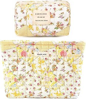 Set de cosmetiqueras artesanales acolchadas florales