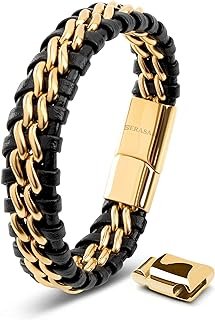 Pulsera de cuero premium para hombre hecha a mano