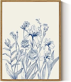 Arte botánico vintage en lienzo estilo artesanal minimalista