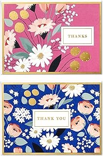 Tarjetas de agradecimiento florales modernas artesanales