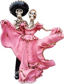 Catrina Decorativa Mexicana 30 cm Escultura Artesanal para Día de Muertos