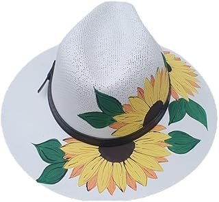 Sombrero de lona artesanal pintado a mano girasol